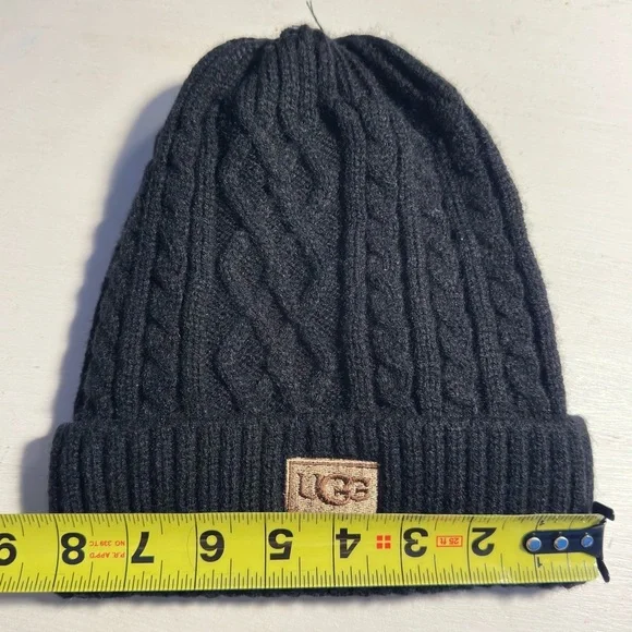 UGG Men's Black Knit Beanie Unisex - Picture 7 of 8